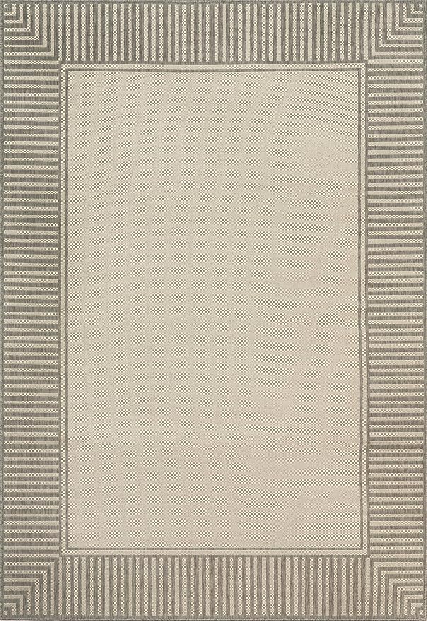 nuLOOM Asha Light Grey Bordered Indoor/Outdoor Area Rug, 4' x 6'