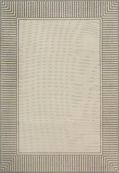 nuLOOM Asha Light Grey Bordered Indoor/Outdoor Area Rug, 4' x 6'