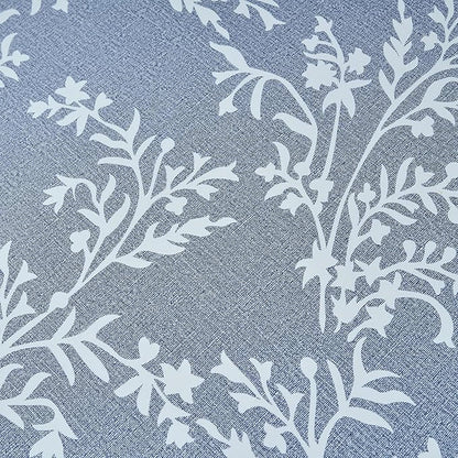 LIBERECOO Round Fitted Tablecloth with Elastic, Flannel Backed Vinyl Tablecloths for 40" - 44" Tables, Waterproof Wipeable Reusable Plastic Table Cloth for Indoor & Outdoor, Light Wash Denim