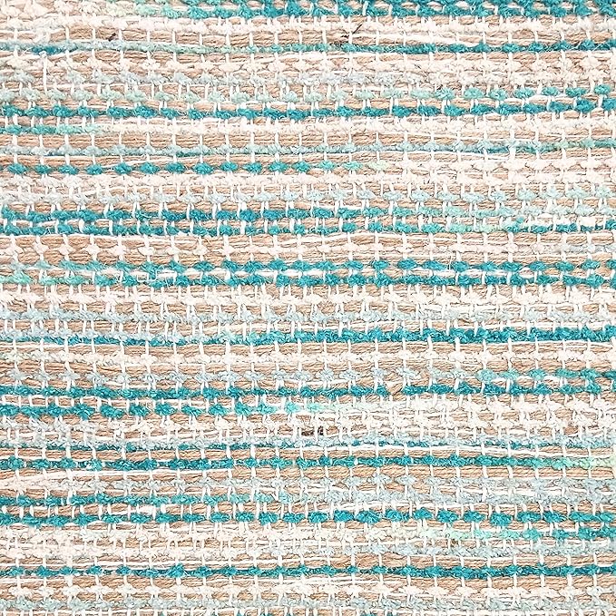 Hausattire Woven Table Placemats Set of 4 - Teal, Jute Boho Outdoor Table Mats for Kitchen Dining Decoration | Heat Resistant Farmhouse Rustic Dinner Spring Easter Placemat - 13x19 Inch