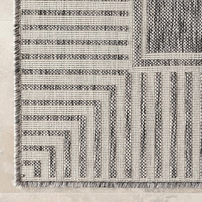 nuLOOM Asha Grey Bordered Power Loomed Indoor/Outdoor Area Rug, 8' x 10'