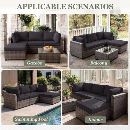 9 Pcs Outdoor Patio Cushions Covers Replacement Sets, Covers Only | 9 Pcs Patio Cushions Covers Replacement UV Resistant, Water Anti-Slip, Heavy-Duty Zippers for 5 Pcs Patio Furniture Set