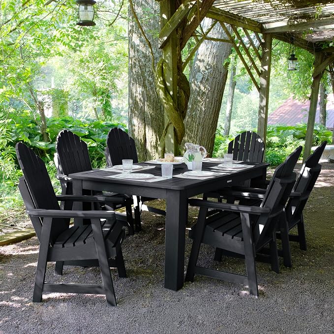 highwood Hamilton Adirondack 7pc Dining Set 72" x 42", Black