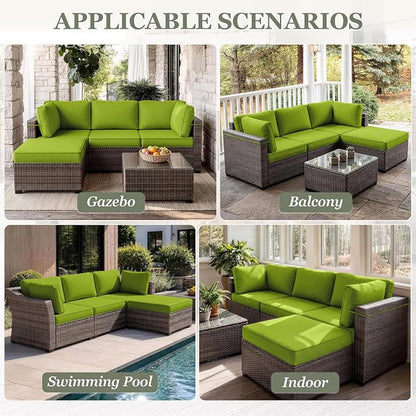 9 Pcs Outdoor Patio Cushions Covers Replacement Sets, Covers Only | 9 Pcs Patio Cushions Covers Replacement UV Resistant, Water Anti-Slip, Heavy-Duty Zippers for 5 Pcs Patio Furniture Set