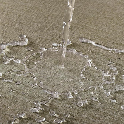 Decorelia Faux Linen Square Tablecloth for Dining Room,Waterproof Texture Decorative Farmhouse Rustic Table Cloth for Indoor Outdoor Party, Holiday Banquet Picnics Patio,52 x 52 Inch (Square),Natural