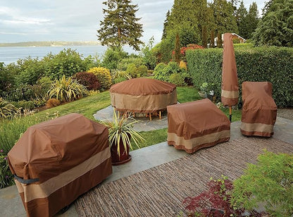 DUCKCOVERS Ultimate Waterproof 127 Inch Rectangular/Oval Patio Table with Chairs Cover