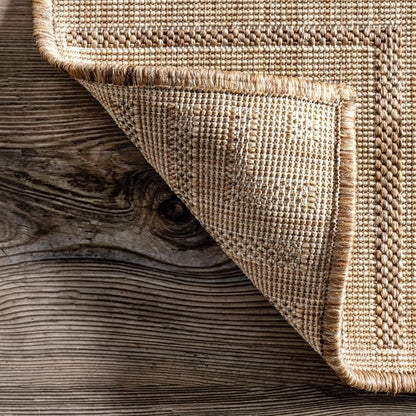 nuLOOM Asha Light Brown Bordered Indoor/Outdoor Area Rug, 4' x 6'
