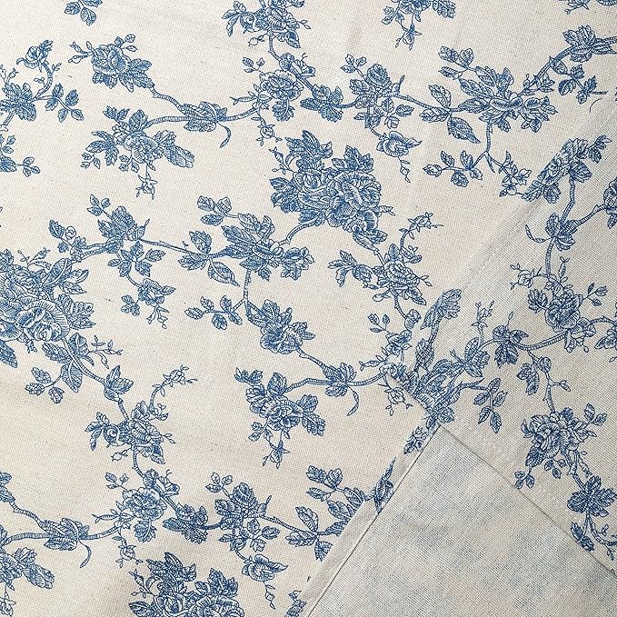 YiHomer Pastoral Rectangle Tablecloth - 60 x 140 Inch Table Cloth - Washable Table Cover with Dust-Proof Wrinkle Resistant for Restaurant, Picnic, Indoor and Outdoor Dining, Floral (Dark Blue)