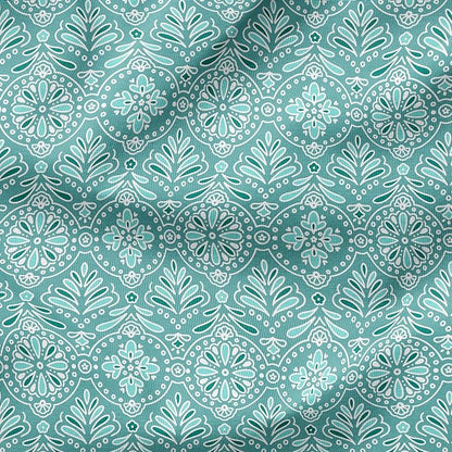 Arden Outdoor Tufted Chaise Cushion, 22x76, Turquoise Medallion | Plush Comfort, Modern Tuft, Lounge Cushion, Rain-Proof, Fade Resistant, Mold and Mildew Resistant