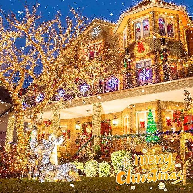 Warm White Christmas Fairy String Lights, 165FT 500L Indoor Outdoor | 8 Modes with Memory, IP65 Waterproof, Clear Wire, Tangle-Free Design for Classroom Bedroom Camping Tree Party wedding Decor