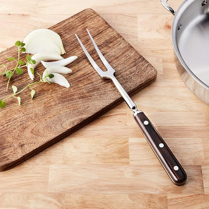 Mercer Culinary Praxis Forged Fork with Wood Handle, 12-1/4 Inch, Wood