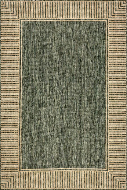 nuLOOM Asha Green Bordered Power Loomed Indoor/Outdoor Area Rug, 10' x 12'