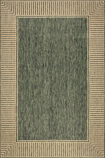 nuLOOM Asha Green Bordered Power Loomed Indoor/Outdoor Area Rug, 4' x 6'