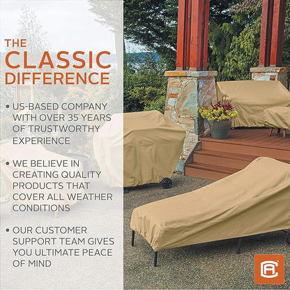 Classic Accessories Terrazzo Water-Resistant 26 Inch Stackable Patio Chair Cover, Outdoor Chair Covers